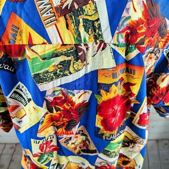 Riggings Blue/Red Hawaiian Shirt S - Picture 7 of 8
